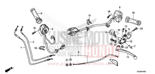 LEVIER DE GUIDON/COMMUTATEUR/CABLE CBR300RG de 2016